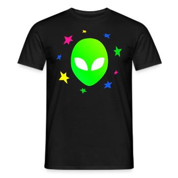 Alien Kopf Sterne Galaxy - Männer T-Shirt - Schwarz - Vorne - AI Model Male 178 light (178cm)