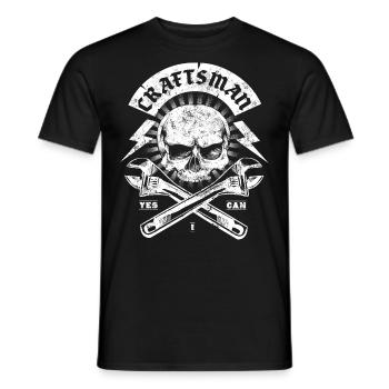 Insigne de logo d'artisan - T-shirt homme - noir - Devant - AI Model Male 178 light (178cm)