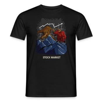 T-shirt Fan de Bull & Bear Courtier en bourse - T-shirt homme - noir - Devant - AI Model Male 178 light (178cm)
