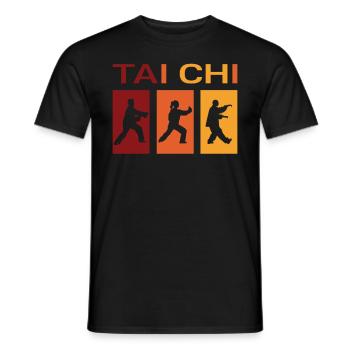 Retro Tai Chi Taiji Chuan Meditation - Männer T-Shirt - Schwarz - Vorne - AI Model Male 178 light (178cm)