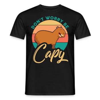 Motif capibara mammifère propriétaire de Capibara - T-shirt homme - noir - Devant - AI Model Male 178 light (178cm)