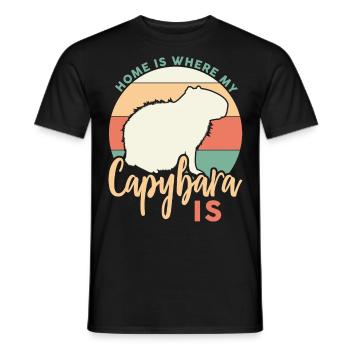 Motif Capibara pour les propriétaires de Capibara - T-shirt homme - noir - Devant - AI Model Male 178 light (178cm)