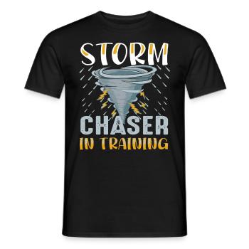 Storm chaser in training Shirt for Tornado chasers - Men's T-Shirt - black - Front - AI Model Male 178 light (178cm)
