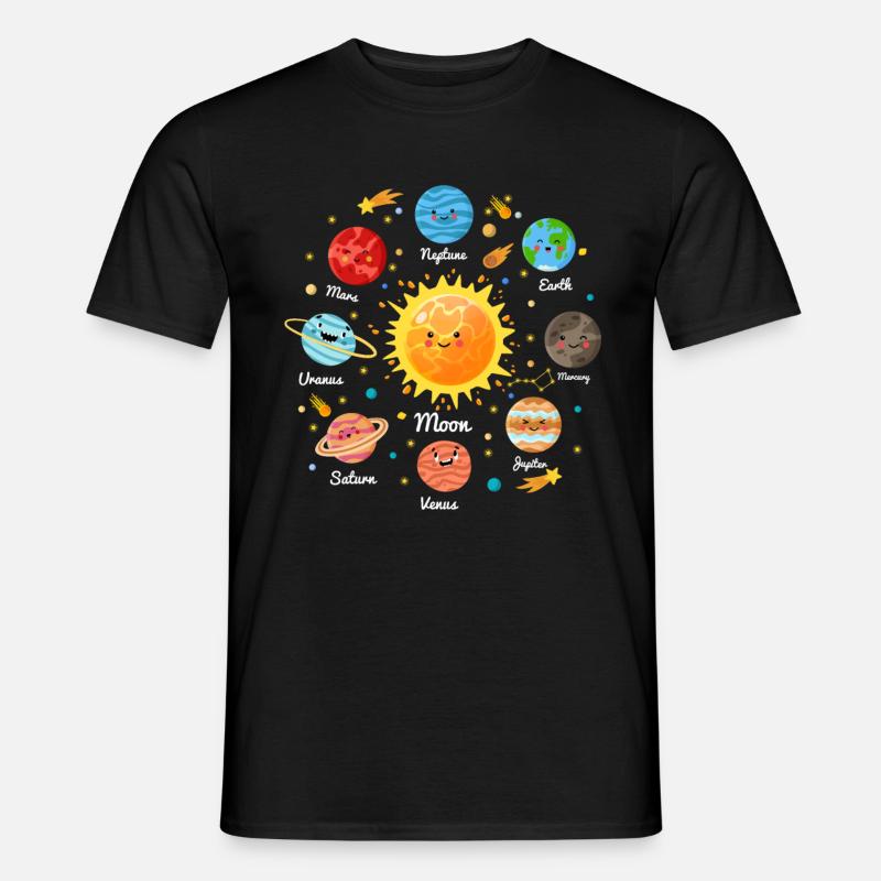 Solar System Space Planets for a sience lover - Men’s T-shirt - black