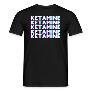 Trippy Ketamine glitch design pour ravers et - T-shirt homme - noir - Devant - AI Model Male 178 light (178cm)