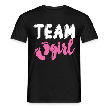 Team Girl Gender Reveal Baby Shower Design - Men's T-Shirt - black - Front - AI Model Male 178 light (178cm)