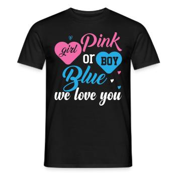 Pink or Blue Boy or Girl We Love You Design - T-shirt homme - noir - Devant - AI Model Male 178 light (178cm)