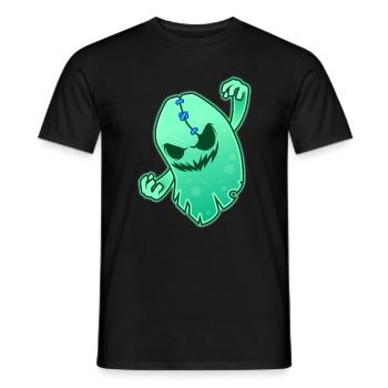 funny space ghost shirt - Men's T-Shirt - black - Front - AI Model Male 178 light (178cm)