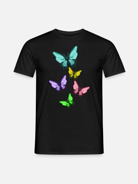 Cute Colorful Butterflies Vintage Butterfly - Men's T-Shirt - black