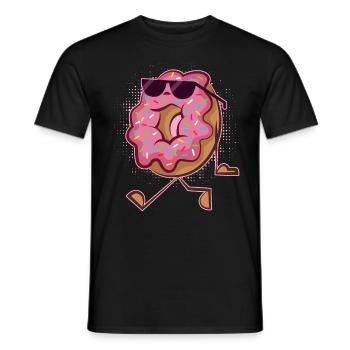 Funny Donut Wearing Sunglass -Donut On Beach For - T-shirt homme - noir - Devant - AI Model Male 178 light (178cm)