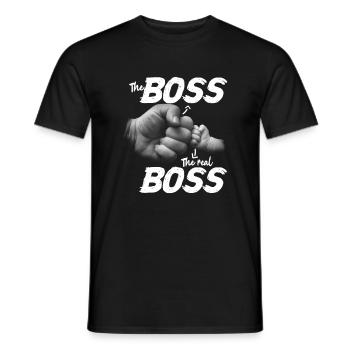 The Boss The Real Boss Dad's Son Father's Day - Men's T-Shirt - black - Front - AI Model Male 178 light (178cm)