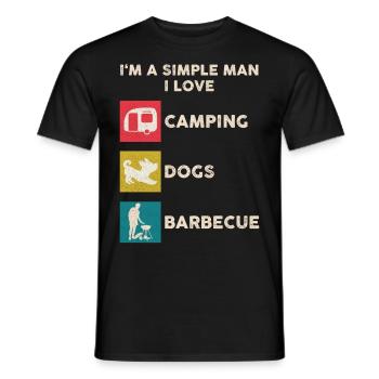 Camping Hund Grillen Mann - Männer T-Shirt - Schwarz - Vorne - AI Model Male 178 light (178cm)