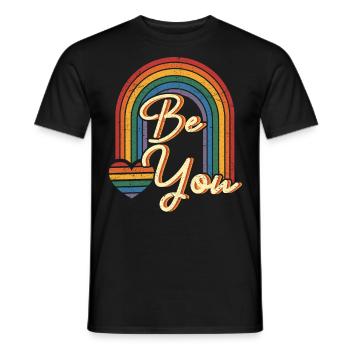 lgbtq pride month 2021 shirt be you - Men's T-Shirt - black - Front - AI Model Male 178 light (178cm)