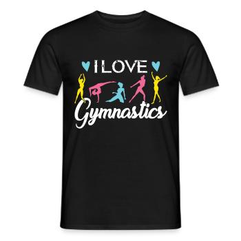 I love gymnastics shirts for women - Men's T-Shirt - black - Front - AI Model Male 178 light (178cm)