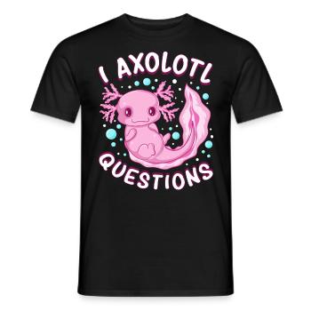 i axolotl questions shirt - axolotl kawaii - Men's T-Shirt - black - Front - AI Model Male 178 light (178cm)