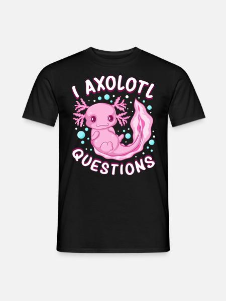 i axolotl questions shirt - axolotl kawaii - Men's T-Shirt - black