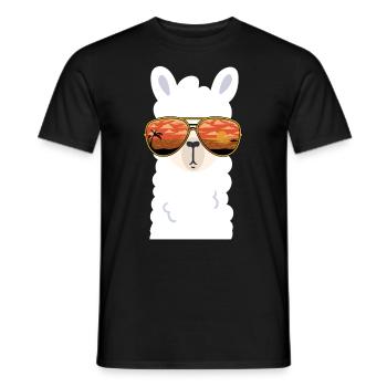 Lama Llama Alpaca lunettes de soleil - T-shirt homme - noir - Devant - AI Model Male 178 light (178cm)