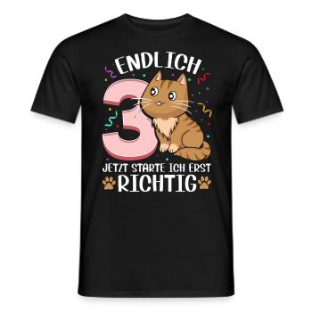 3. Geburtstag Mädchen kleid deko ich bin endlich 3 - Männer T-Shirt - Schwarz - Vorne - AI Model Male 178 light (178cm)