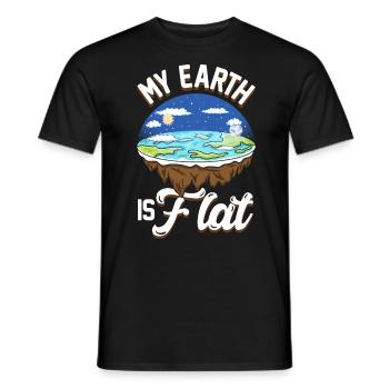 flat earth global lockdown the conspiracy - Männer T-Shirt - Schwarz - Vorne - AI Model Male 178 light (178cm)