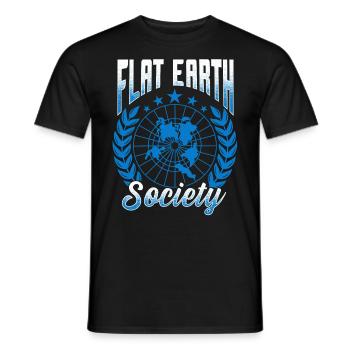 flat earth global lockdown the conspiracy - Men's T-Shirt - black - Front - AI Model Male 178 light (178cm)