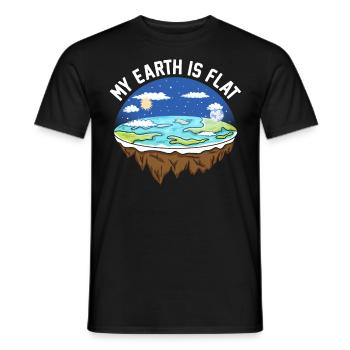 flat earth global lockdown the conspiracy - Männer T-Shirt - Schwarz - Vorne - AI Model Male 178 light (178cm)