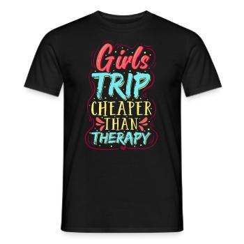 girls trip shirt Girls Trip Cheaper Than Therapy - T-shirt homme - noir - Devant - AI Model Male 178 light (178cm)