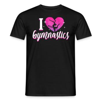 i love gymnastics clothes - Men's T-Shirt - black - Front - AI Model Male 178 light (178cm)