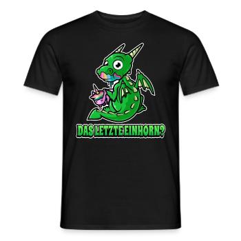 Drachen Letztes Einhorn Lustiges Einhörner - Männer T-Shirt - Schwarz - Vorne - AI Model Male 178 light (178cm)