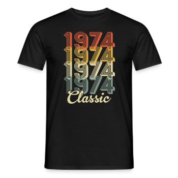 Classic 1974 retro t-shirt 1974 - T-shirt homme - noir - Devant - AI Model Male 178 light (178cm)