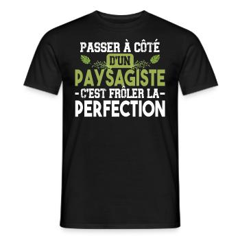Paysagiste élagueur jardin métier arbuste cadeau - T-shirt homme - noir - Devant - AI Model Male 178 light (178cm)