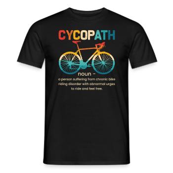 Radfahren Substantiv Cycopath, Mountainbike Fahren - Männer T-Shirt - Schwarz - Vorne - AI Model Male 178 light (178cm)