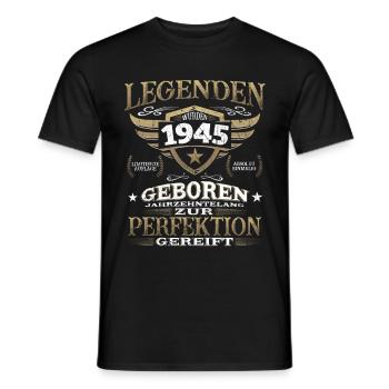 Geburtstag Vintage Jahrgang 1945 - Legende - Männer T-Shirt - Schwarz - Vorne - AI Model Male 178 light (178cm)