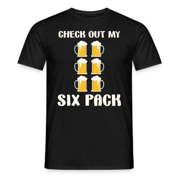 Check Out My Six Pack Beer Funny Fitness Humor - Men's T-Shirt - black - Front - AI Model Male 178 light (178cm)
