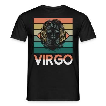 Signe du zodiaque Vierge Astorolgie Horoscope Signe - T-shirt homme - noir - Devant - AI Model Male 178 light (178cm)