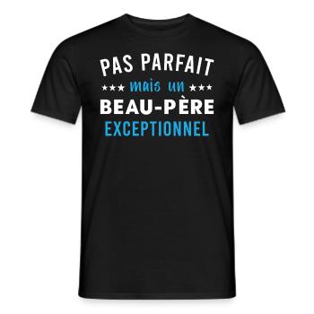 Beau-père idée cadeau citation humour famille - T-shirt homme - noir - Devant - AI Model Male 178 light (178cm)
