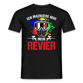 Ich markiere mein Revier / Paintball Spieler Farbe - Männer T-Shirt - Schwarz - Vorne - AI Model Male 178 light (178cm)