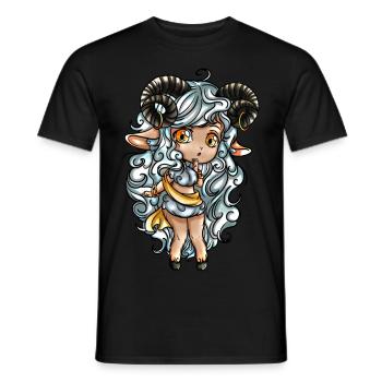 Aries Zodiac Sign Ram - Men's T-Shirt - black - Front - AI Model Male 178 light (178cm)