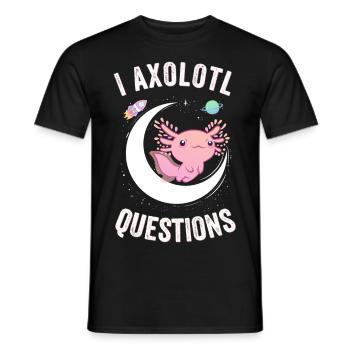 I Axolotl Questions, Funny Axolotl, Cute Pink - Men's T-Shirt - black - Front - AI Model Male 178 light (178cm)