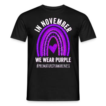 In November we wear Purple, Prematurity - Men's T-Shirt - black - Front - AI Model Male 178 light (178cm)
