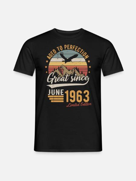 Juni 1963 Limited Edition Geburtstag Geschenk - Männer T-Shirt - Schwarz