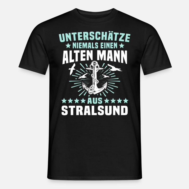 Stralsund Souvenir Ostsee - Männer T-Shirt - Schwarz