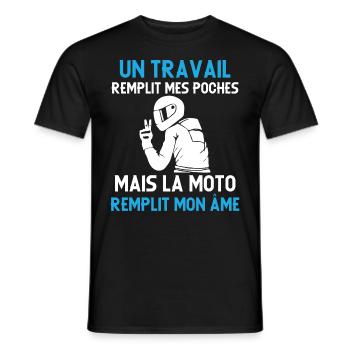 Motard idée cadeau Passion moto humour citations - T-shirt homme - noir - Devant - AI Model Male 178 light (178cm)