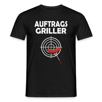 Auftragsgriller - Männer T-Shirt - Schwarz - Vorne - AI Model Male 178 light (178cm)