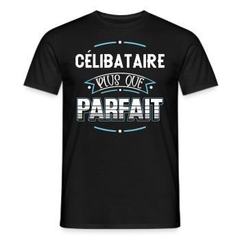 Célibataire idée cadeau Couple Humour Citation - T-shirt homme - noir - Devant - AI Model Male 178 light (178cm)
