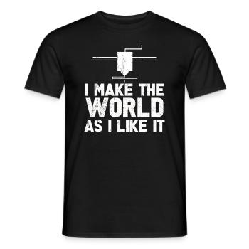 3D Printer Tshirt Men Women Kids - Men's T-Shirt - black - Front - AI Model Male 178 light (178cm)