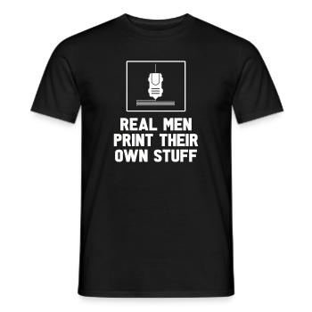 3d Printer - Men's T-Shirt - black - Front - AI Model Male 178 light (178cm)