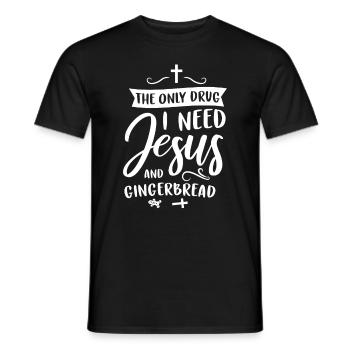 Christianity God Jesus Gift Church Religion - Men's T-Shirt - black - Front - AI Model Male 178 light (178cm)