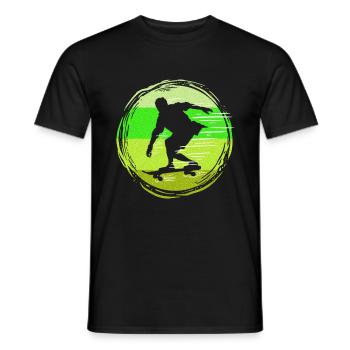 Skater Skateboard Gift Halfpipe Sk8 Ollie - Men's T-Shirt - black - Front - AI Model Male 178 light (178cm)