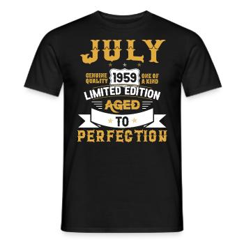 Anniversaire Juillet 1959 né Vintage - T-shirt homme - noir - Devant - AI Model Male 178 light (178cm)