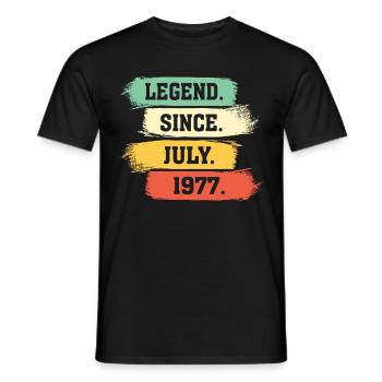 Légende depuis juillet 1977 - T-shirt homme - noir - Devant - AI Model Male 178 light (178cm)